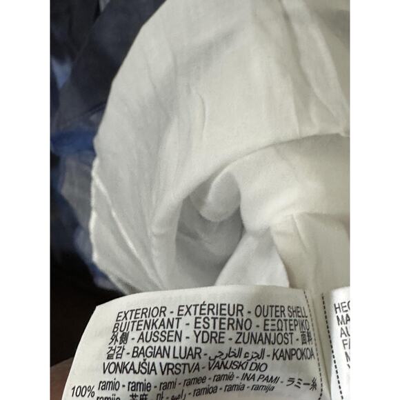 Zara Dress Womens Medium Blue White Tie Dye Maxi Ramie Summer Boho Flowy Beach - Picture 6 of 9